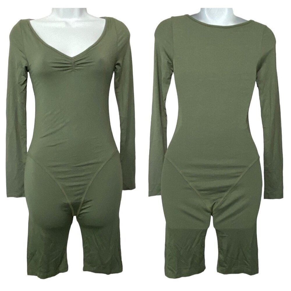 GEEL Ghauri One Piece Romper Bike Short Long Sleeves Soft Base NWT Green M 27-10